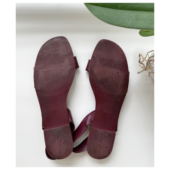 Zara Women's Burgundy Sandals - Picture 4 of 5